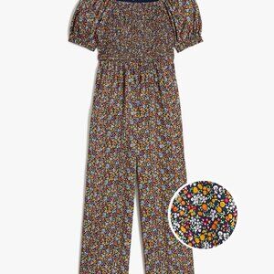 Crewcuts girls size 6 navy floral jumpsuit romper